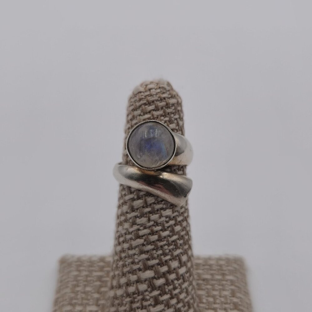 Size 5 Sterling Silver Handmade Moonstone Ring A1959